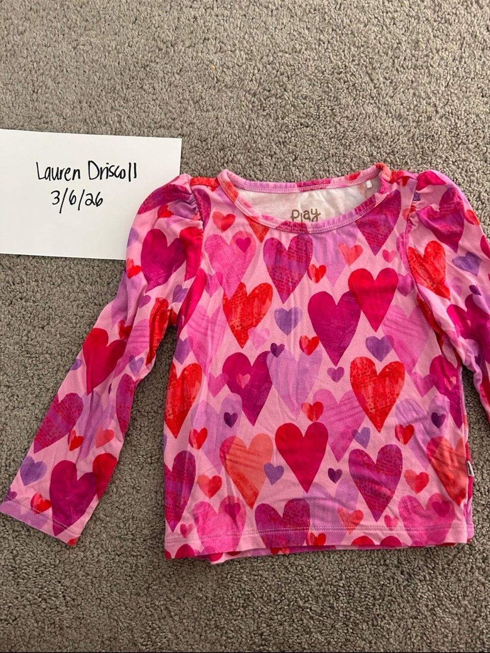 Little Sleepies Heart Long Sleeve Top